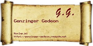 Genzinger Gedeon névjegykártya